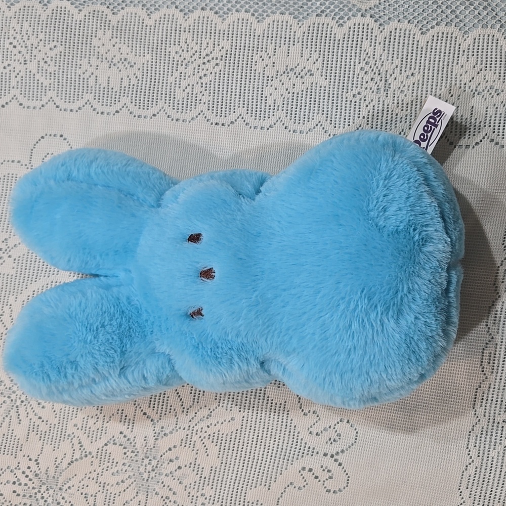 PEEPS Heatable Bunny Rabbit Plush 12" Blue Microwavable Warming Clay Bead Pouch